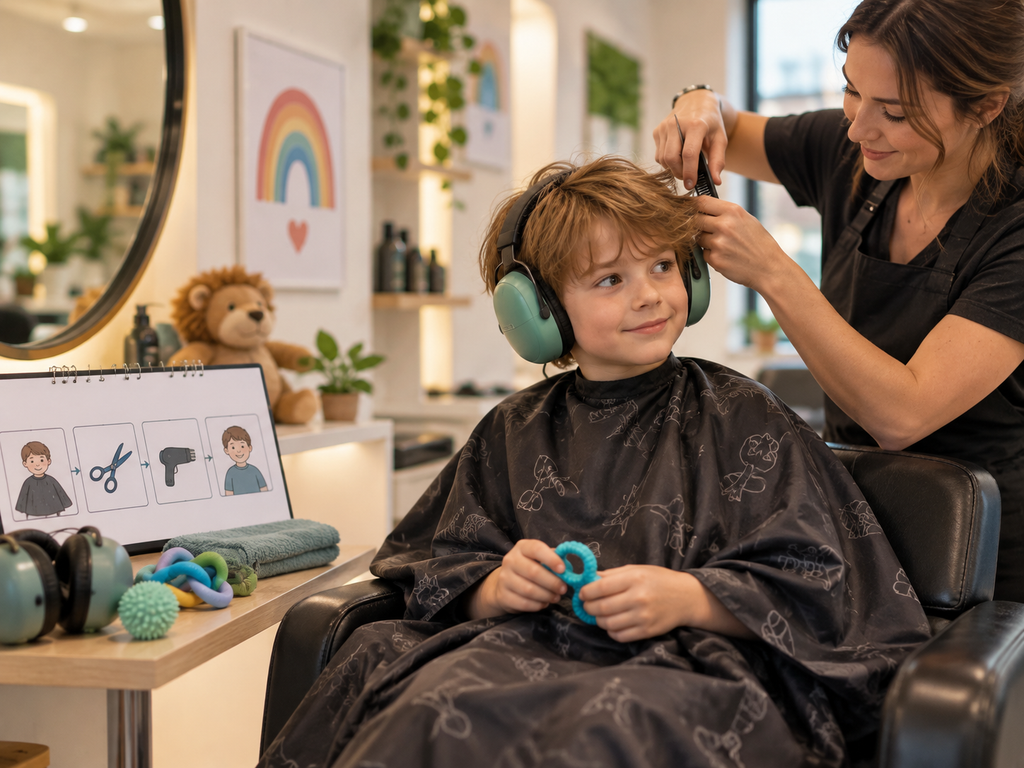 Chez le coiffeur sans crise : préparer la coupe de cheveux d'un enfant autiste