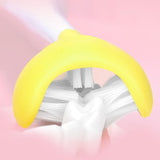 Brosse à dents manuelle 3D enfant avec une tête jaune enveloppant les dents pour un brossage précis