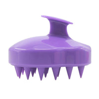 Brosse à shampoing violet ergonomique pour un nettoyage efficace des cheveux.