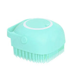 Brosse de douche doseuse vert menthe, idéale pour un massage relaxant sous la douche
