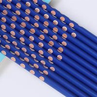 Lot de crayons ergonomiques bleus avec grip en bois naturel, idéal pour une meilleure prise en main