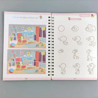 Exercice de repérage des deux différences dans une scène et initiation au dessin d’animaux, favorisant l’observation et la créativité.