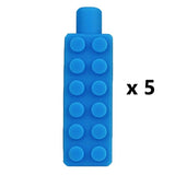 Lot d'embouts à mâchouiller brique bleu (x5)