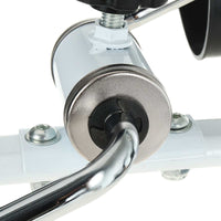 Zoom sur l’axe central et le système de fixation du pédalier