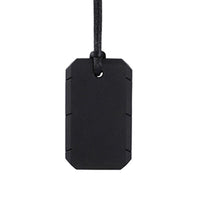 Pendentif à mâcher plaque noir en silicone, avec cordon ajustable