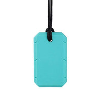 Pendentif à mâcher plaque turquoise, jouet oral sensoriel en silicone