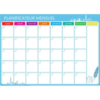 Planificateur mensuel avec colonnes pour chaque jour de la semaine et zone de notes