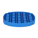 Press-in bubble bleu, jouet antistress en silicone avec des bulles à faire popper