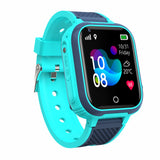 Vue latérale de la SereniKid - Montre Enfant GPS 4G Connectée turquoise