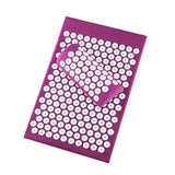 Tapis d’acupression violet et son coussin, recouverts de picots pour soulager les tensions musculaires