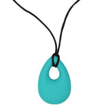 collier à mâcher larme bleu turquoise