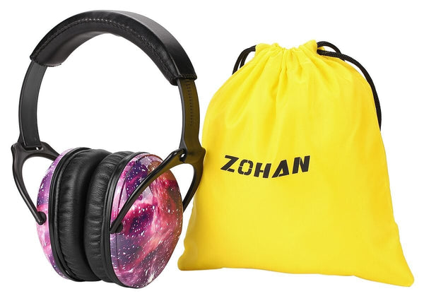 casque anti-bruit fille galaxie avec sac de transport