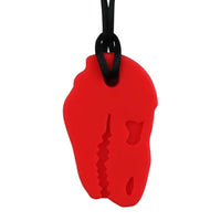 collier à mâcher tête de dinosaure rouge